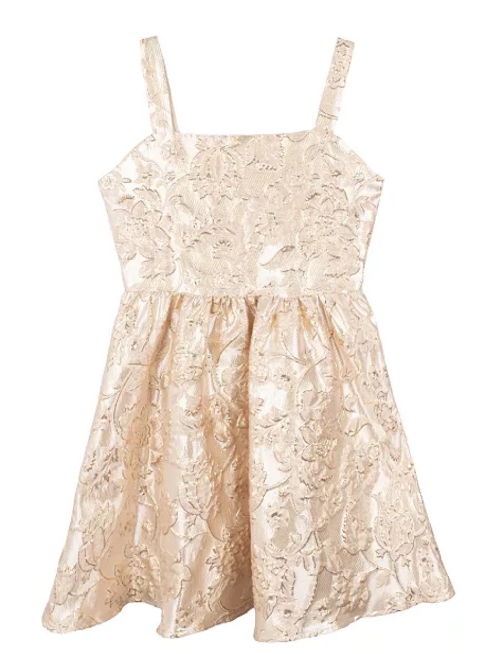 NWT Rare Editions Gold Floral Dress, Girl’s Size 7